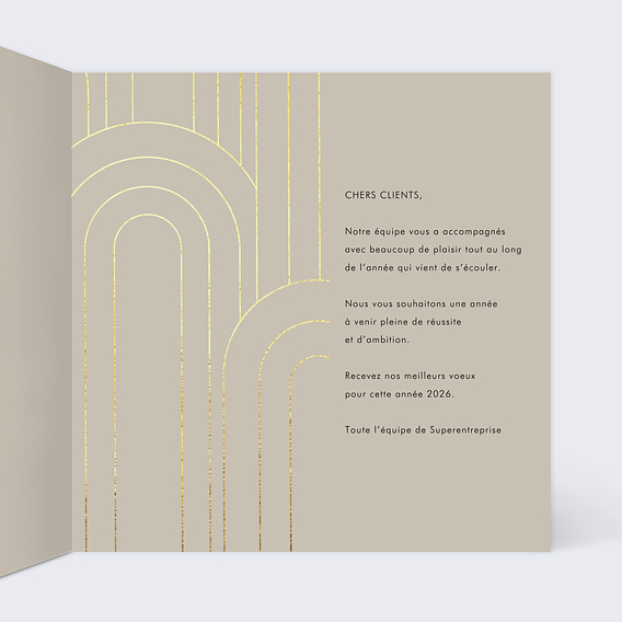 Carte de vœux entreprise Découpe Marque-Page Intérieur Droit