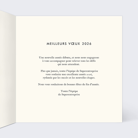 Carte de vœux entreprise Diagramme Festif Intérieur Droit