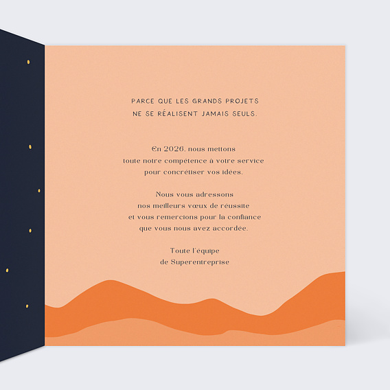 Carte de vœux entreprise Directions Intérieur Droit