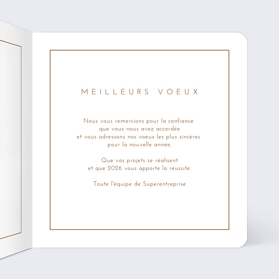 Carte de vœux entreprise Effervescence Intérieur Droit