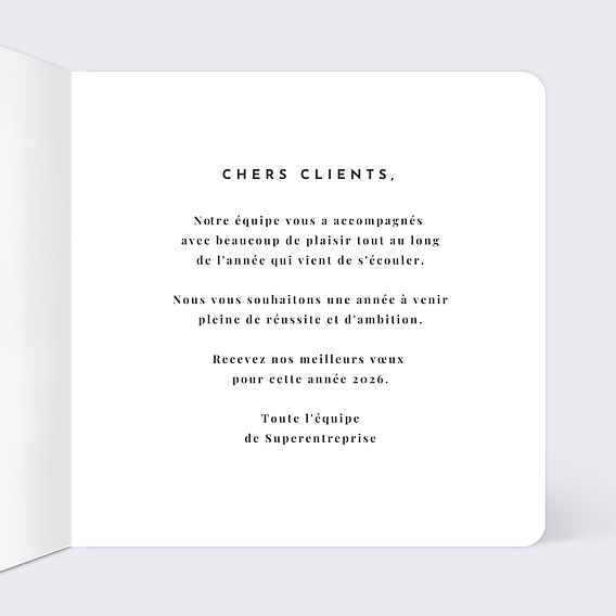 Carte de vœux entreprise Efficacité Intérieur Droit
