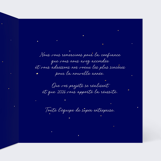 Carte de vœux entreprise Équipe Gagnante Intérieur Droit