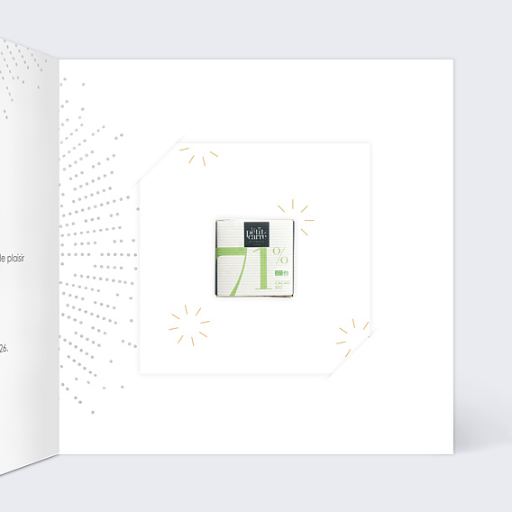 Carte de vœux entreprise Explosion Logo avec chocolat Intérieur Droit