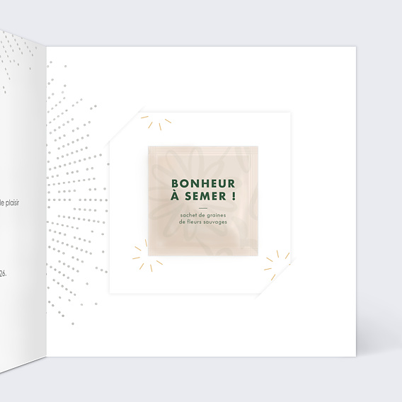 Carte de vœux entreprise Explosion logo avec graines Intérieur Droit