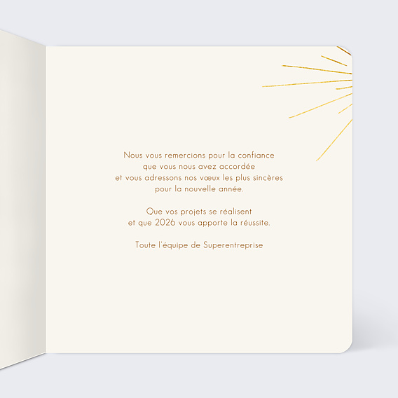 Carte de vœux entreprise Explosion Intérieur Droit