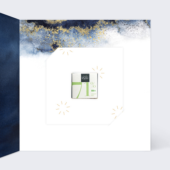 Carte de vœux entreprise Feldspath avec chocolat Intérieur Droit