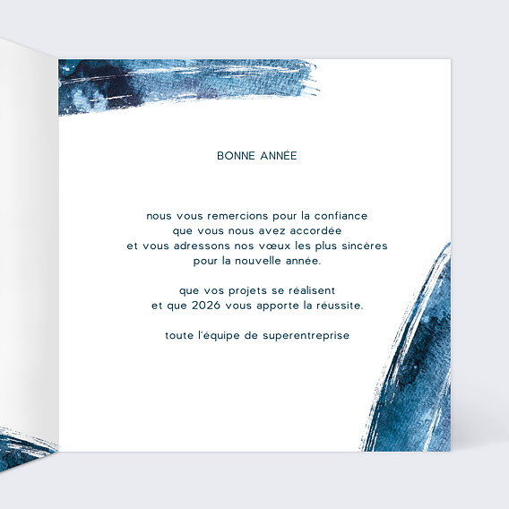 Carte de vœux entreprise Flocons Peinture Intérieur Droit