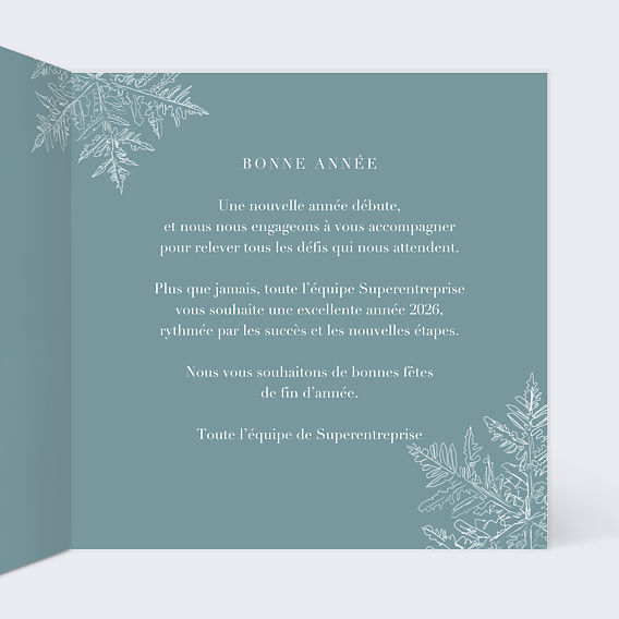 Carte de vœux entreprise Flocons Intérieur Droit