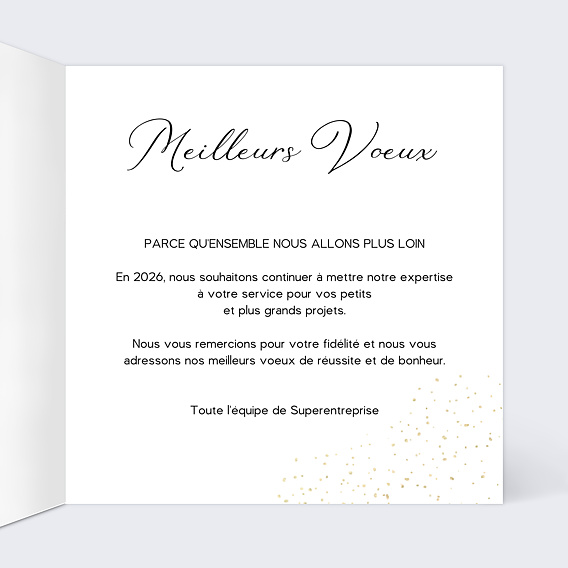 Carte de vœux entreprise Focus Équipe Intérieur Droit