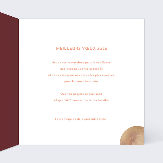 Carte de vœux entreprise Galaxie  Intérieur Droit