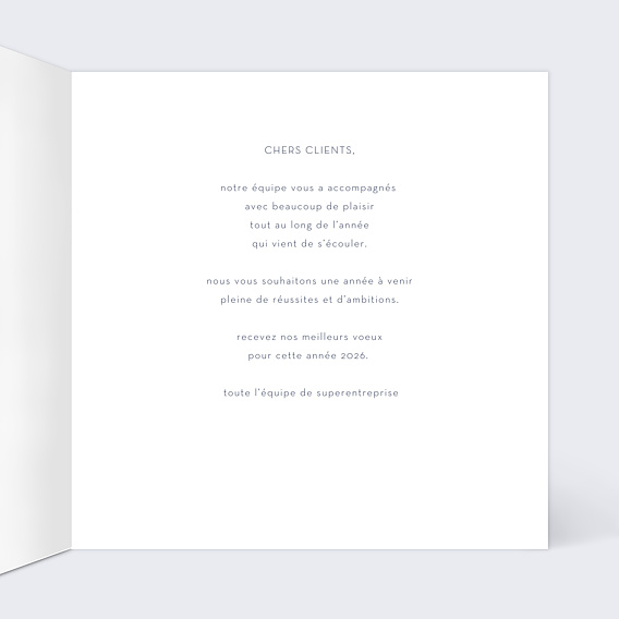 Carte de vœux entreprise Gloire Intérieur Droit