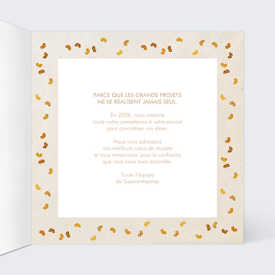 Carte de vœux entreprise Graines Du Succès Intérieur Droit