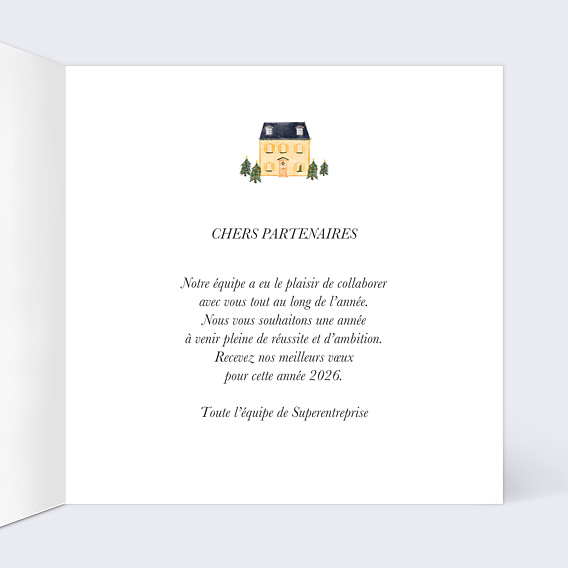 Carte de vœux entreprise Immobilier boule à neige Intérieur Droit