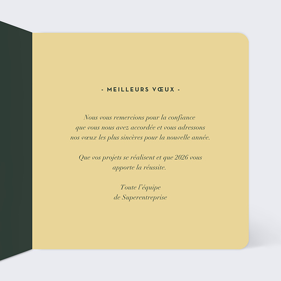 Carte de vœux entreprise Langue des Signes Intérieur Droit