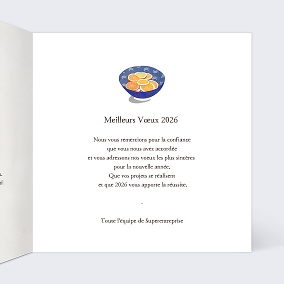 Carte de vœux entreprise Le Goût du Succès Intérieur Droit