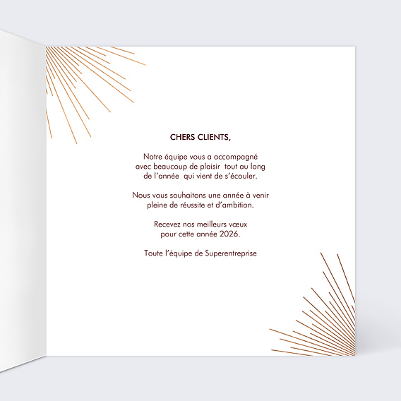 Carte de vœux entreprise Logo Intérieur Droit