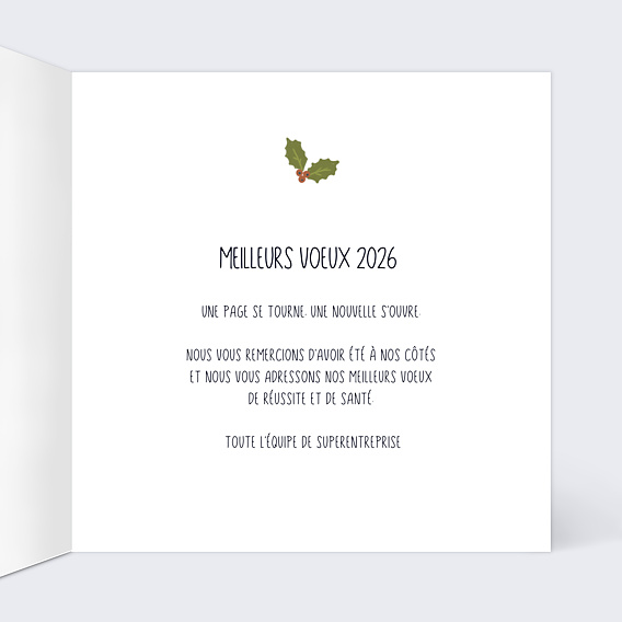 Carte de vœux entreprise Masques à Motifs Intérieur Droit