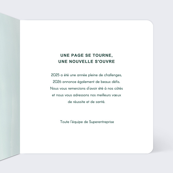 Carte de vœux entreprise Notre Planète Intérieur Droit