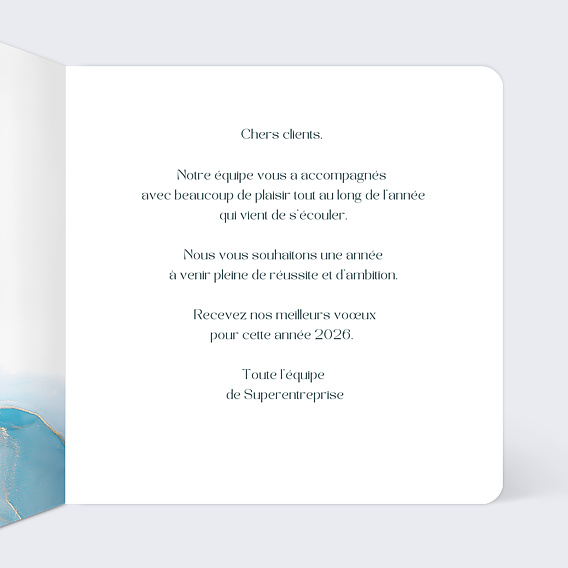 Carte de vœux entreprise Océan Intérieur Droit