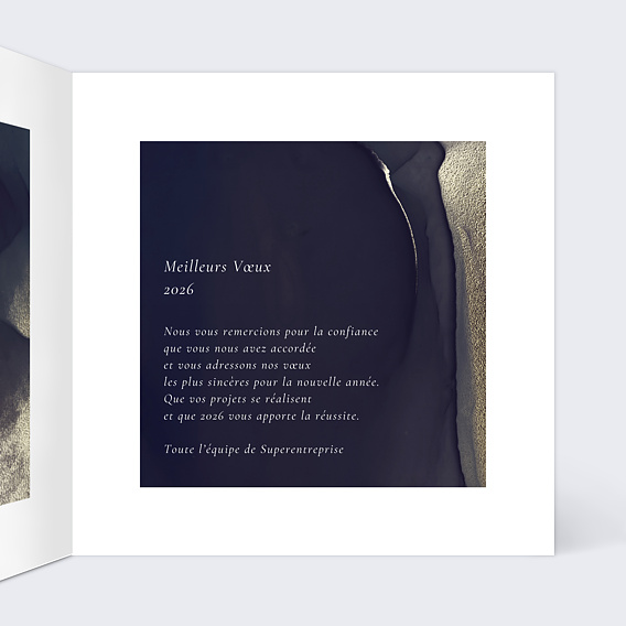 Carte de vœux entreprise Onyx Intérieur Droit