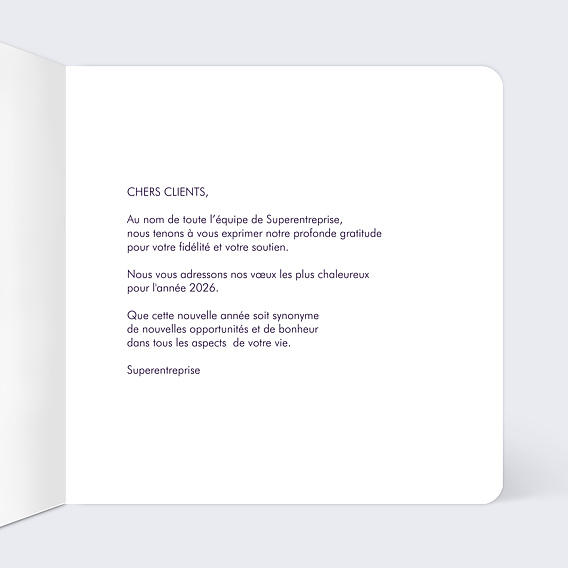 Carte de vœux entreprise Organique Intérieur Droit