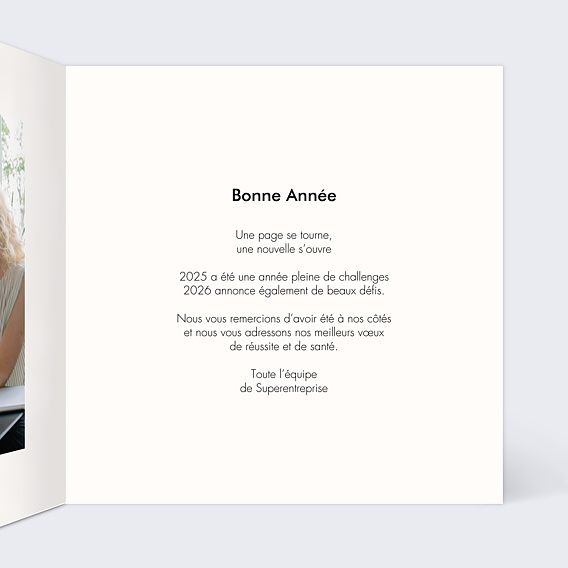 Carte de vœux entreprise Original photo équipe Intérieur Droit