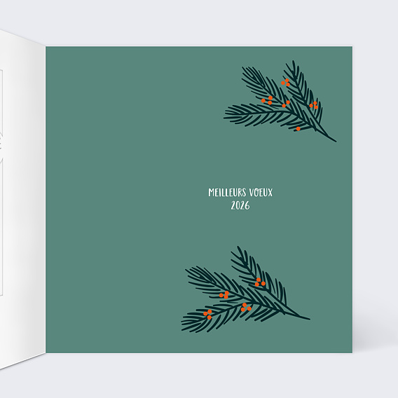 Carte de vœux entreprise Ornements Suspendus Intérieur Droit