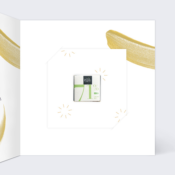 Carte de vœux entreprise Peinture éclatante avec chocolat Intérieur Droit