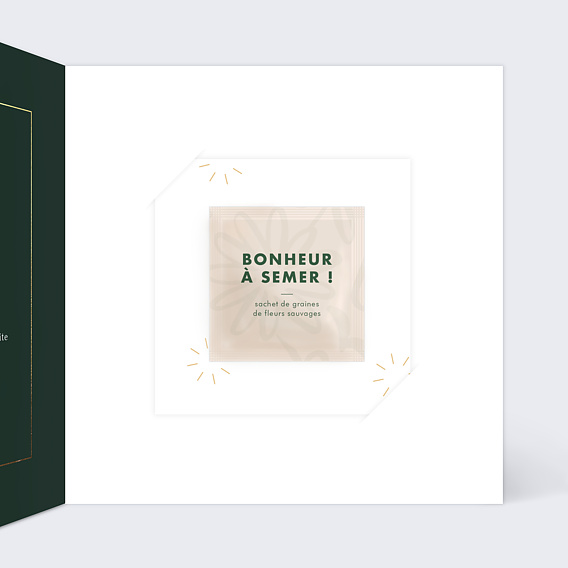 Carte de vœux entreprise Plante Évolutive avec graines Intérieur Droit
