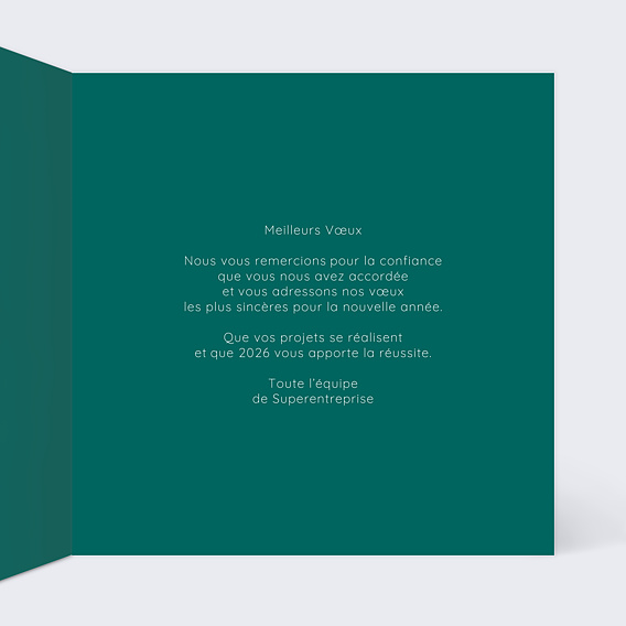 Carte de vœux entreprise Plumes de Paon Intérieur Droit