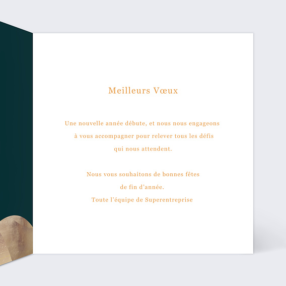 Carte de vœux entreprise Quartz Intérieur Droit