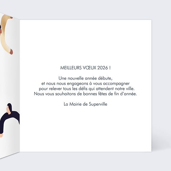 Carte de vœux entreprise Ronde Humaine Intérieur Droit