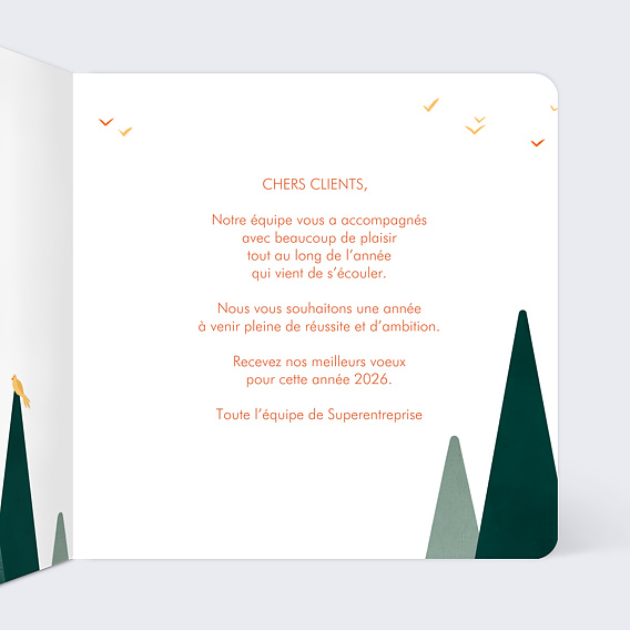 Carte de vœux entreprise Route Verte Intérieur Droit