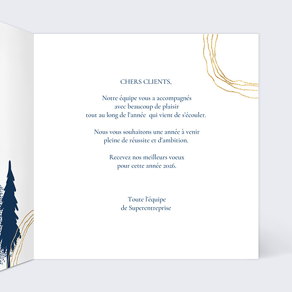 Carte de vœux entreprise Sapin Pointillisme Intérieur Droit