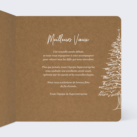 Carte de vœux entreprise Sapin Traditionnel Intérieur Droit