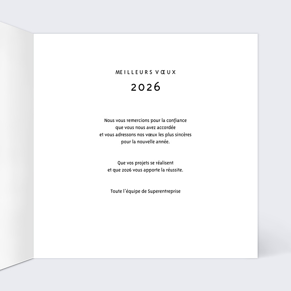 Carte de vœux entreprise Sphère Intérieur Droit