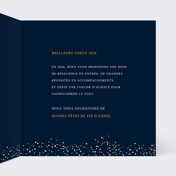 Carte de vœux entreprise Sur un Plateau Intérieur Droit