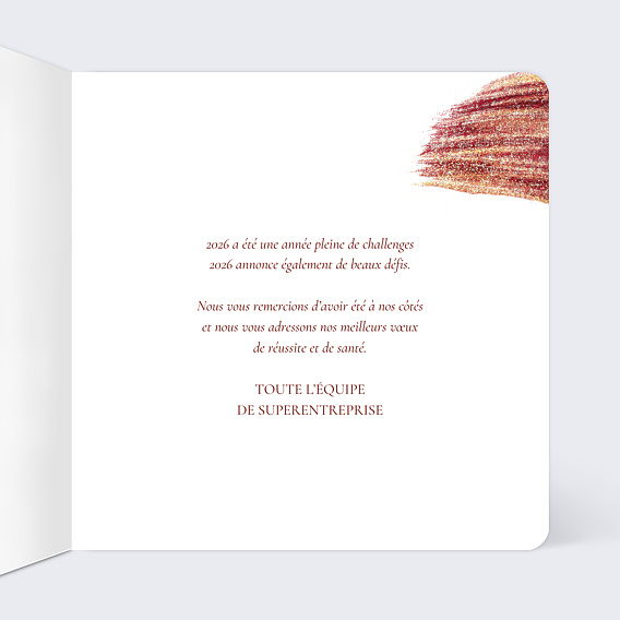 Carte de vœux entreprise Texture peinture Intérieur Droit