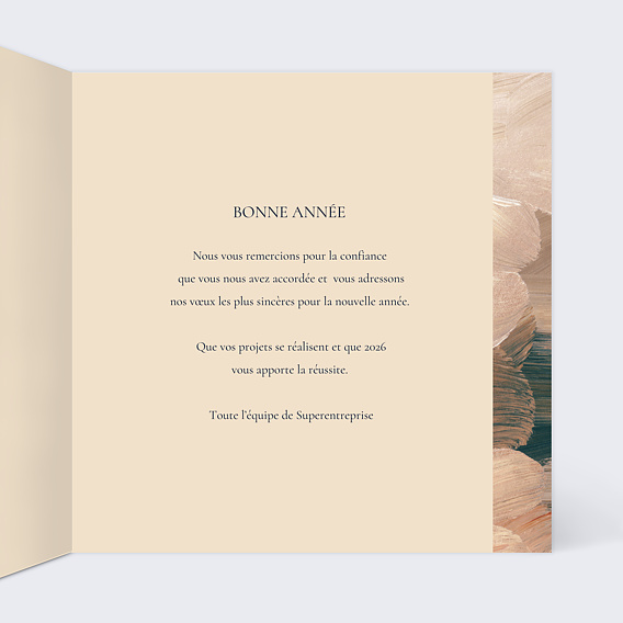 Carte de vœux entreprise Texture Intérieur Droit