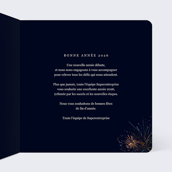 Carte de vœux entreprise Tour Eiffel Intérieur Droit