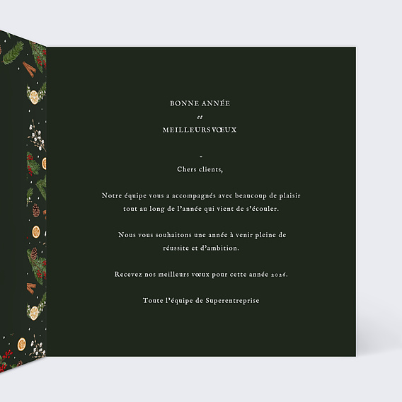 Carte de vœux entreprise Tradition Intérieur Droit