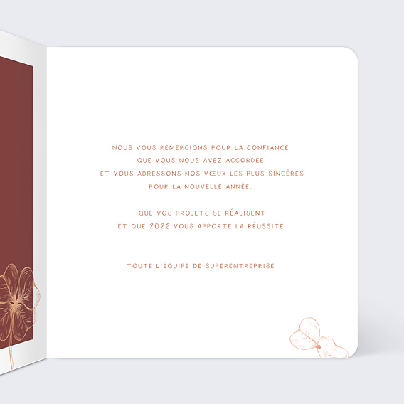 Carte de vœux entreprise Trèfle Intérieur Droit