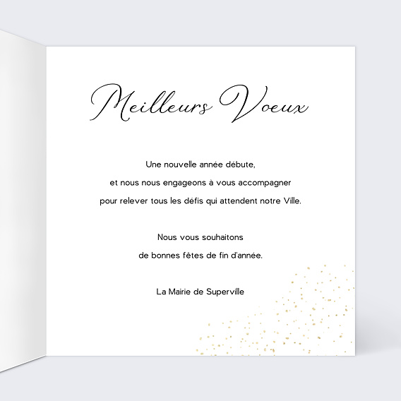 Carte de vœux entreprise Ville Mairie Intérieur Droit