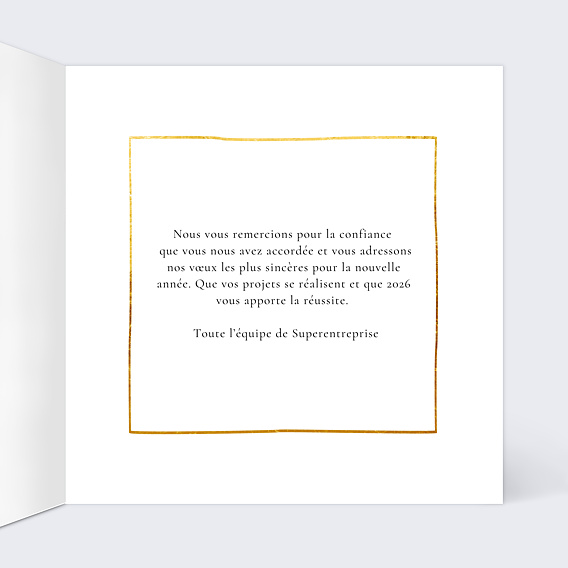 Carte de vœux entreprise Voeux Manuscrits Intérieur Droit