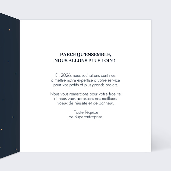 Carte de vœux entreprise Voir loin Intérieur Droit