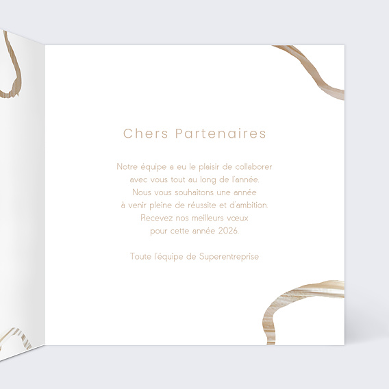 Carte de vœux entreprise Chiffre nacré Intérieur Droit