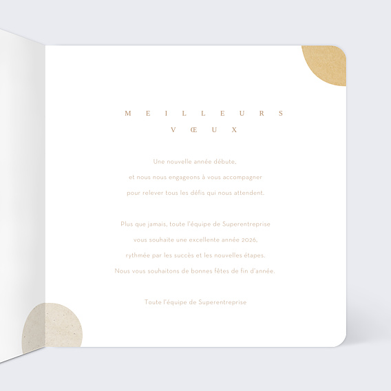 Carte de vœux entreprise Abstract Intérieur Droit