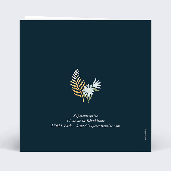 Carte de vœux entreprise Année Florissante Verso