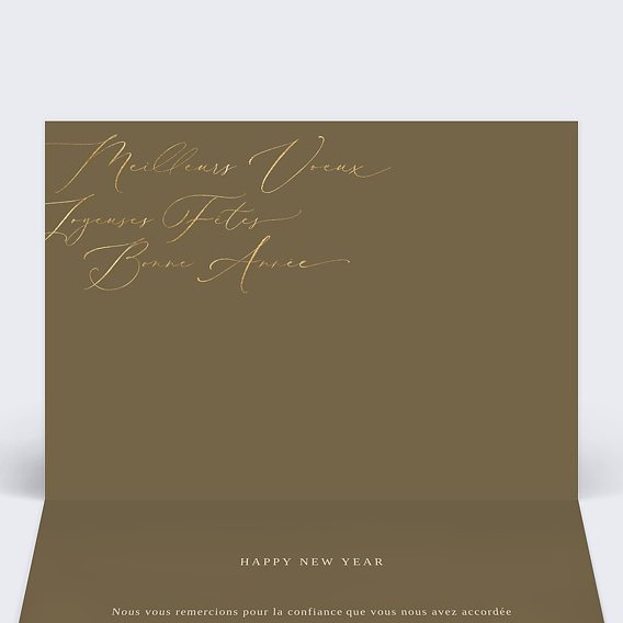 Carte de vœux entreprise Calendrier Sobres Scintillements Intérieur Gauche