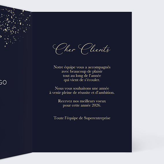 Carte de vœux entreprise Bulles Fraîches Intérieur Droit